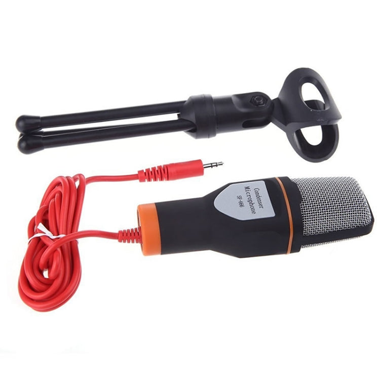 SF-666 Computer Voice Microphone With Adapter Cable Anchor Mobile Phone Video Wired Microphone With Bracketcket, Colour: Blue