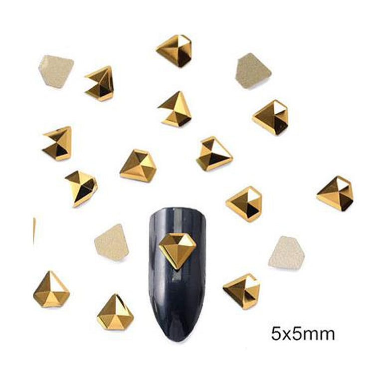 Super Flash Nail Jewelry Flat Drill Shaped Diamond Gold Full Drill Nails Art Decorations Crystals Set