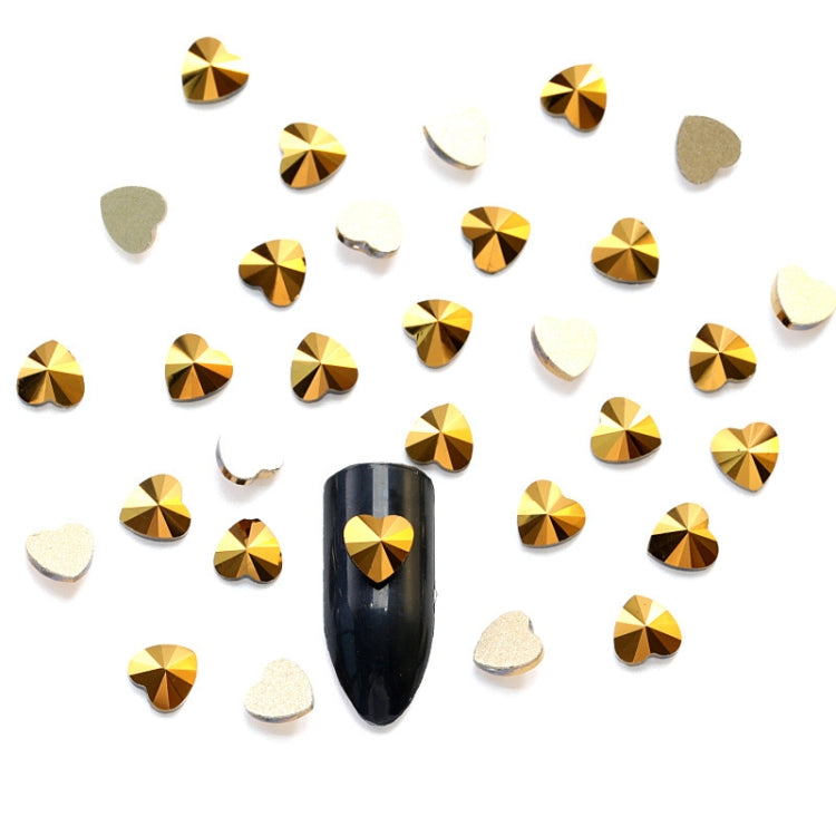 Super Flash Nail Jewelry Flat Drill Shaped Diamond Gold Full Drill Nails Art Decorations Crystals Set