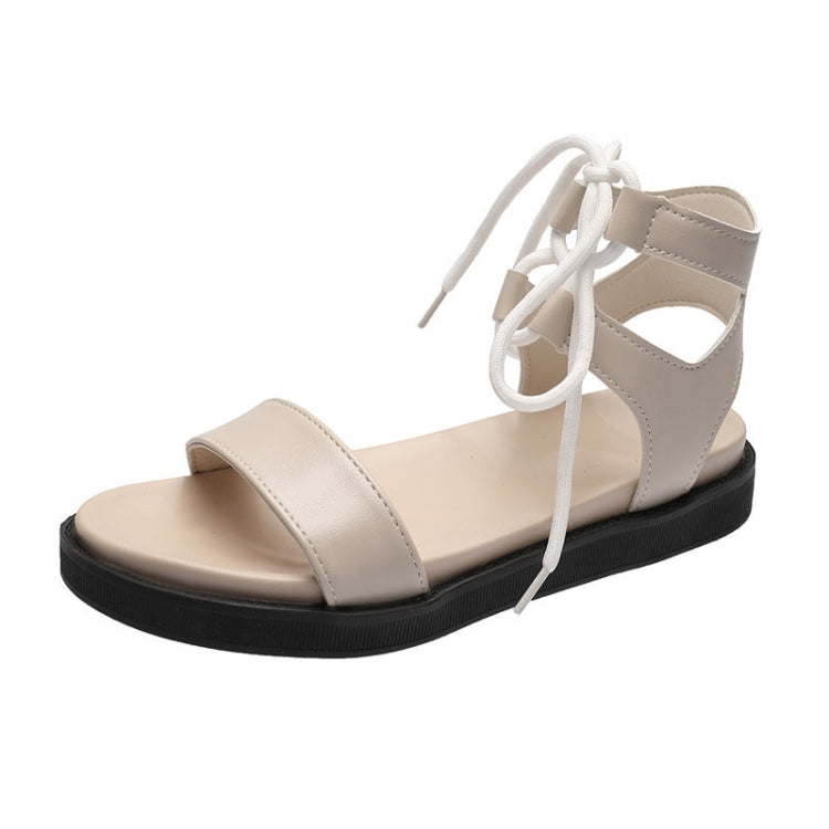 Flat Lace-Up Sandals Thick-Soled Comfortable Fashionable Roman Style Women Shoes, Size: 40
