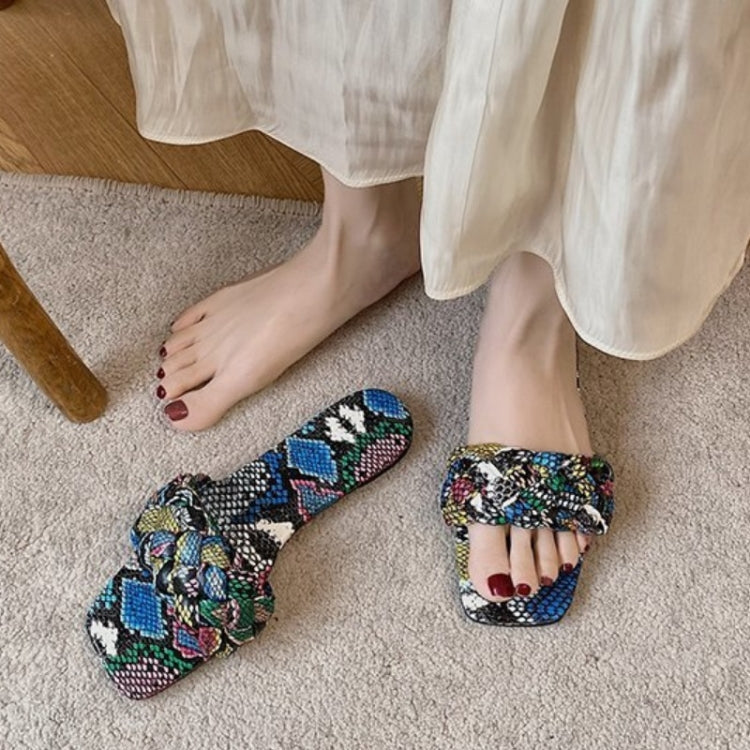 Snake Pattern Outer Slippers Ladies Summer Sandals, Size: 37