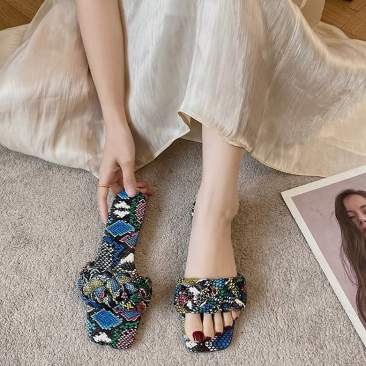 Snake Pattern Outer Slippers Ladies Summer Sandals, Size: 37