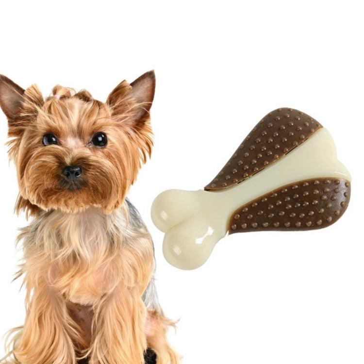 Pet Bite Resistant Toy Nylon Cowhide Molar Teeth Eating Play Bone Dog Toy, Specification: Large  (Chicken Leg)