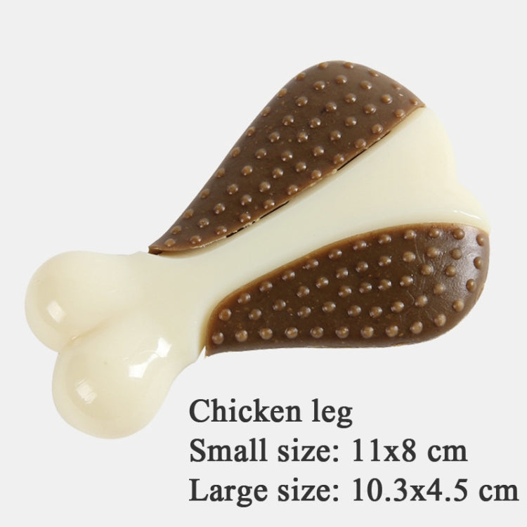 Pet Bite Resistant Toy Nylon Cowhide Molar Teeth Eating Play Bone Dog Toy, Specification: Large  (Chicken Leg)