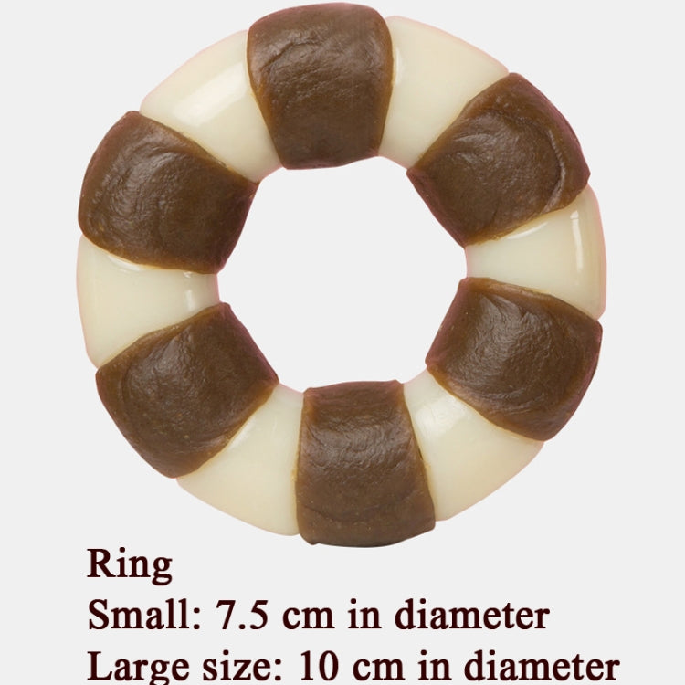 Pet Bite Resistant Toy Nylon Cowhide Molar Teeth Eating Play Bone Dog Toy, Specification: Small (Ring)