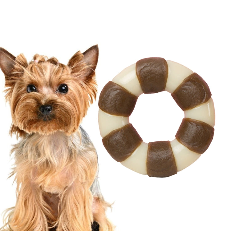 Pet Bite Resistant Toy Nylon Cowhide Molar Teeth Eating Play Bone Dog Toy, Specification: Large  (Ring)