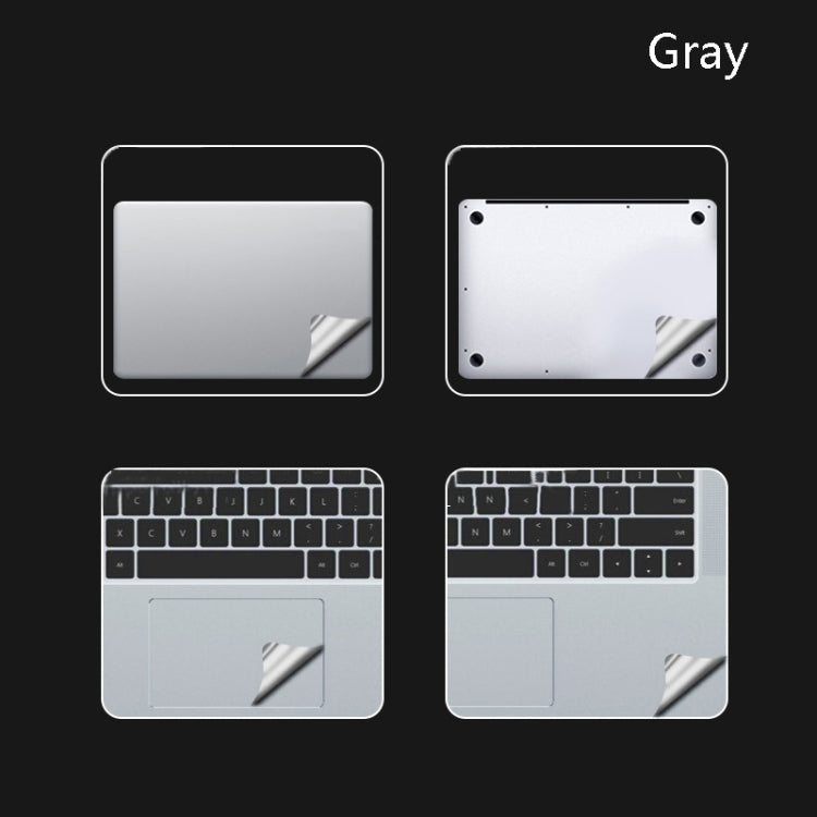 4 in 1 Notebook Outer Sticker Computer Case Full Protective Film For Honor MagicBook 14(Gray)