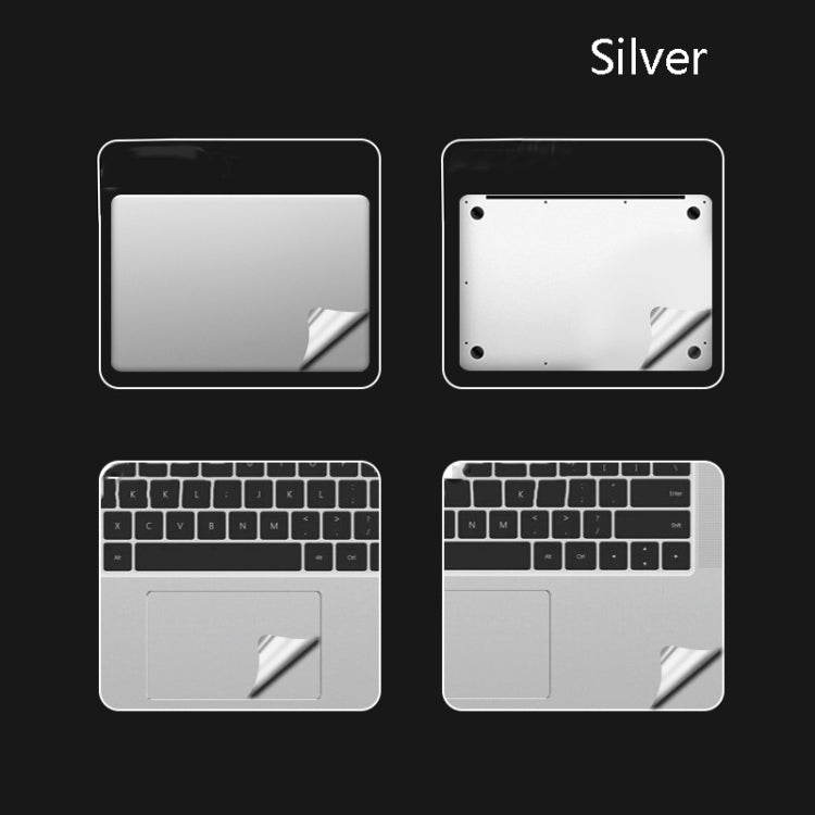 4 in 1 Notebook Outer Sticker Computer Case Full Protective Film For Honor MagicBook 14(Silver)
