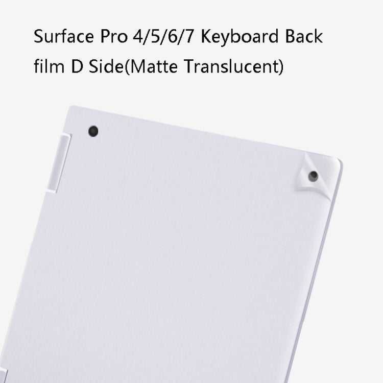 Notebook Shell Protection Sticker For Microsoft Surface Pro 4/5/6/7 (Keyboard Back D Matte Translucent)