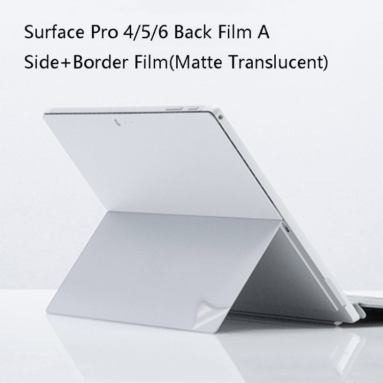 Notebook Shell Protection Sticker For Microsoft Surface Pro 4/5/6 (Back A+Border Matte Translucent)