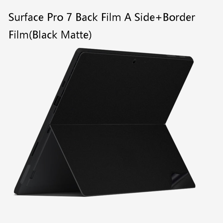Notebook Shell Protection Sticker For Microsoft Surface Pro 7 (Back A+Border Black Matte)