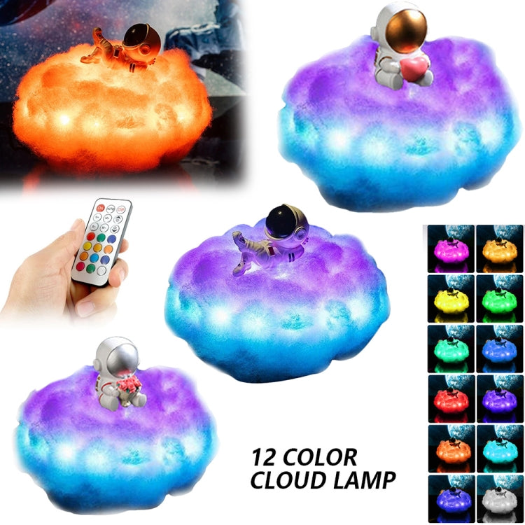 Astronaut Cloud Light Remote Control Marquee  Dream Catcher Cloud Light,Specification: Double Color Match(Lying Down Astronaut)
