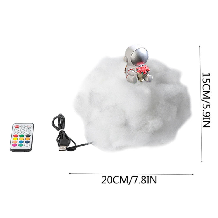 Astronaut Cloud Light Remote Control Marquee  Dream Catcher Cloud Light,Specification: Double Color Match(Lying Down Astronaut)
