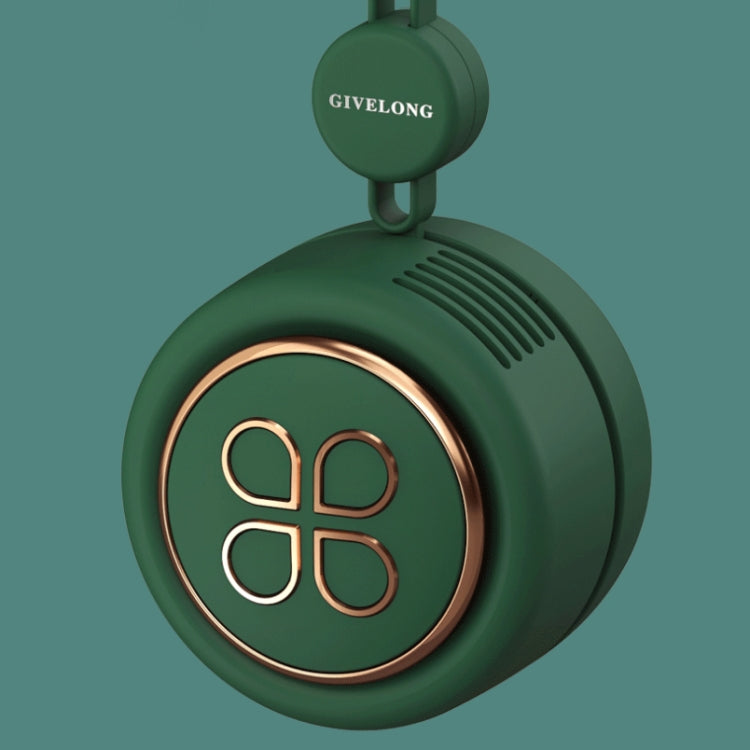 GIVELONG USB Charging Portable Fan Student Hanging Neck Type Leafless Fan