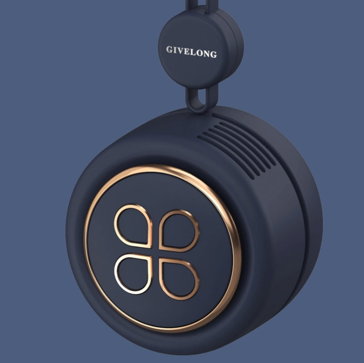 GIVELONG USB Charging Portable Fan Student Hanging Neck Type Leafless Fan
