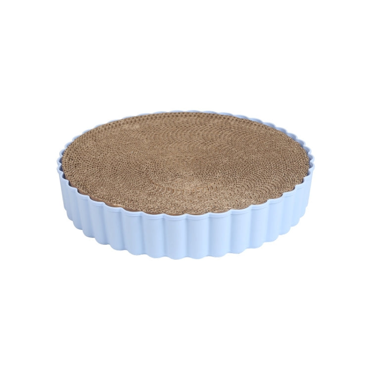 Cat Litter Round High-Density Wear-Resistant Plastic Shell Corrugated Cat Scratching Board Inner Core Can Be Replaced, Specification: Small Diameter 30.5cm