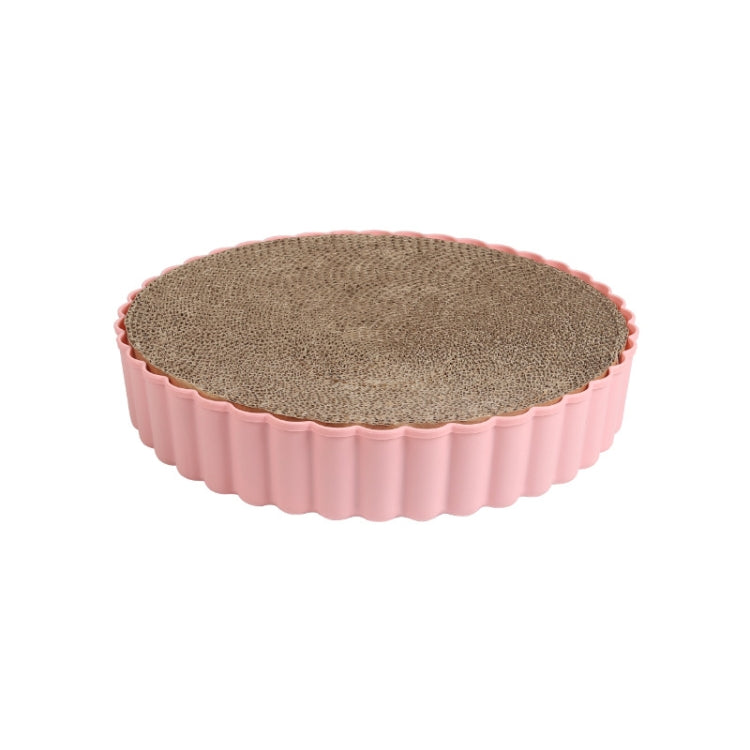 Cat Litter Round High-Density Wear-Resistant Plastic Shell Corrugated Cat Scratching Board Inner Core Can Be Replaced, Specification: Large Diameter 39.5cm
