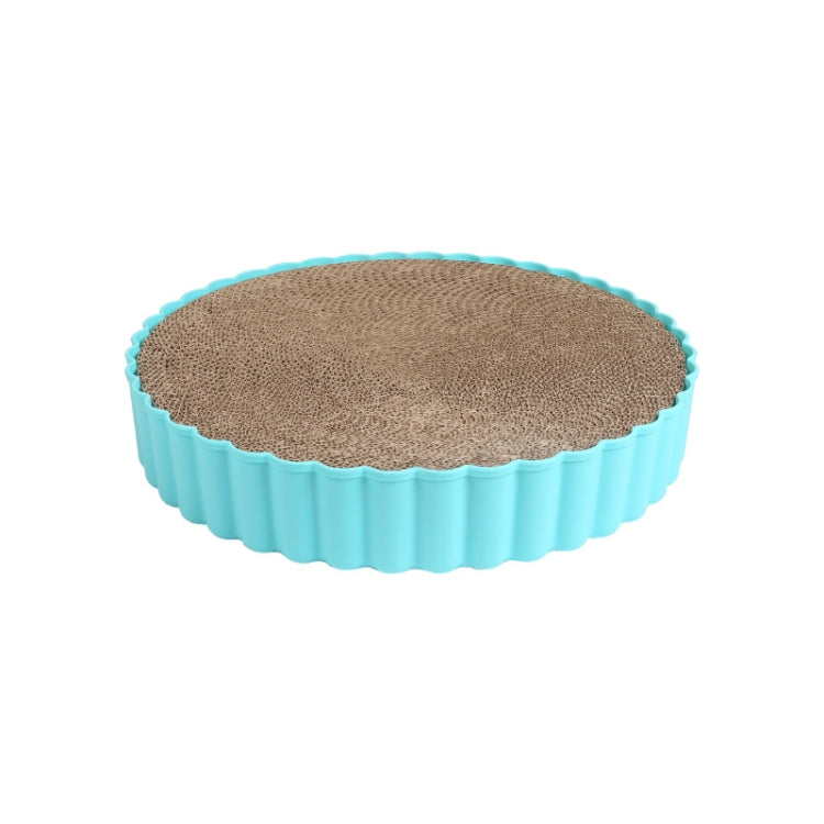 Cat Litter Round High-Density Wear-Resistant Plastic Shell Corrugated Cat Scratching Board Inner Core Can Be Replaced, Specification: Large Diameter 39.5cm
