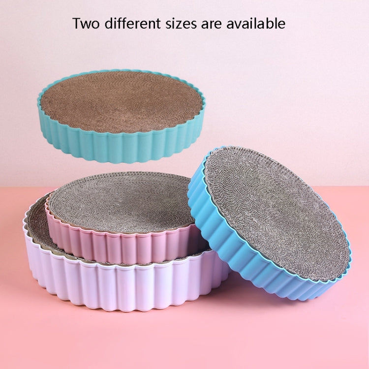 Cat Litter Round High-Density Wear-Resistant Plastic Shell Corrugated Cat Scratching Board Inner Core Can Be Replaced, Specification: Large Diameter 39.5cm