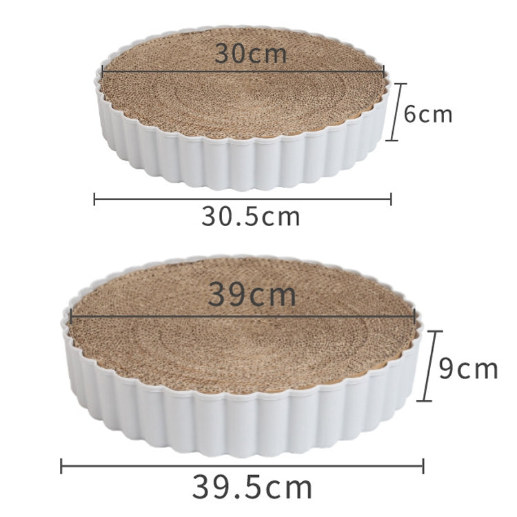 Cat Litter Round High-Density Wear-Resistant Plastic Shell Corrugated Cat Scratching Board Inner Core Can Be Replaced, Specification: Large Diameter 39.5cm