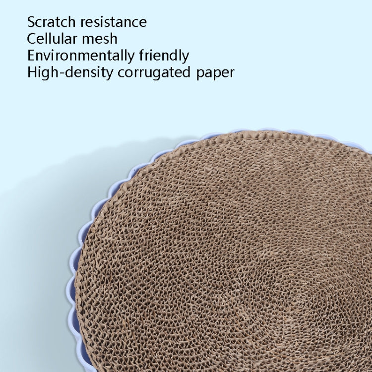 Cat Litter Round High-Density Wear-Resistant Plastic Shell Corrugated Cat Scratching Board Inner Core Can Be Replaced, Specification: Large Diameter 39.5cm