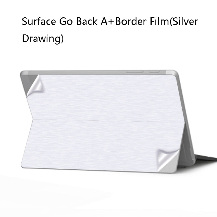 Notebook Shell Film For Surface Go (Back A+Border Silver Drawing)