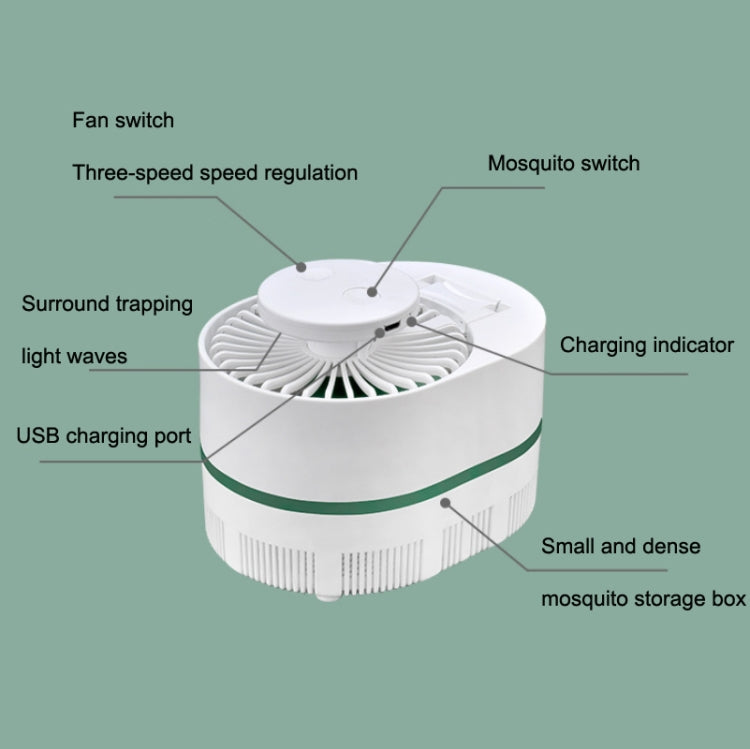 USB Charging Foldable Multi-function Fan With Mosquito Killer(Blue)