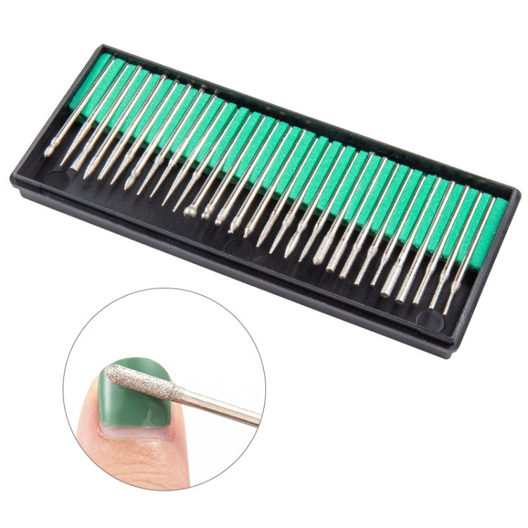 3 PCS 30 Sticks Diamond Nail Polish Heads Set Crystal Phototherapy And Grinding Machine Accessories Tools