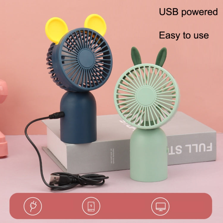 2 PCS USB Charging Mini Handheld Cartoon Fan Desktop Bedside Large Wind Fan Random Colour Style Delivery