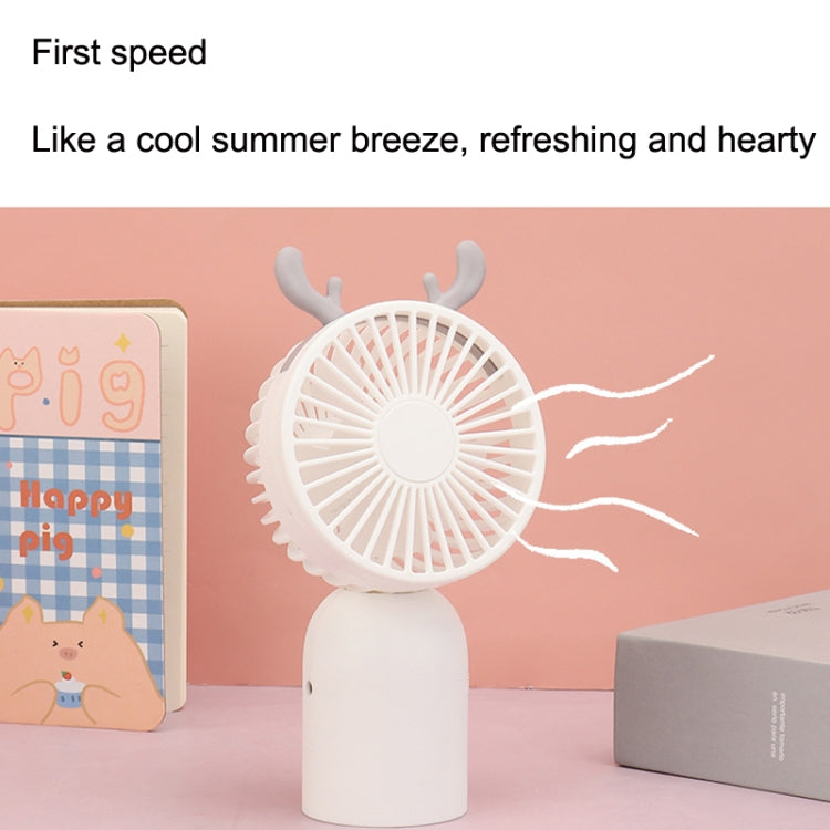 2 PCS USB Charging Mini Handheld Cartoon Fan Desktop Bedside Large Wind Fan Random Colour Style Delivery