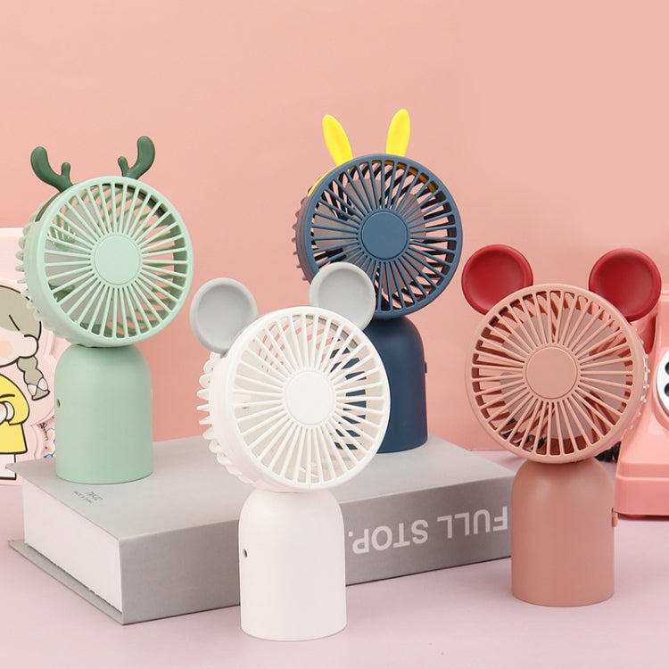 2 PCS USB Charging Mini Handheld Cartoon Fan Desktop Bedside Large Wind Fan Random Colour Style Delivery