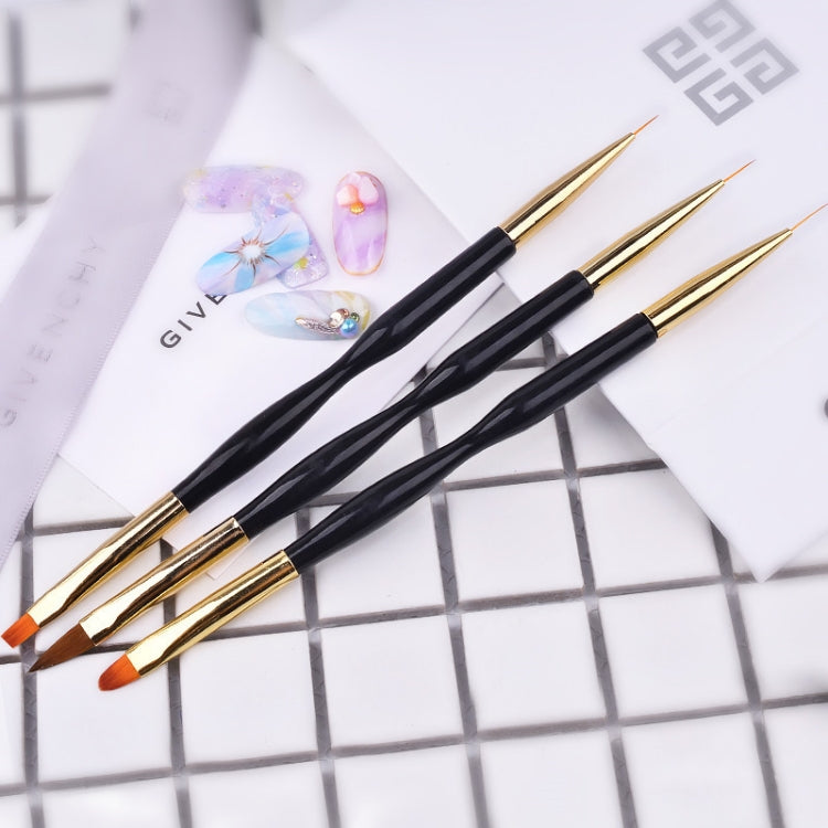 3 PCS Two-Purpose Cable Nail Pole Painting Flower And Pull Line Finger Brush Painting Pen(Set)