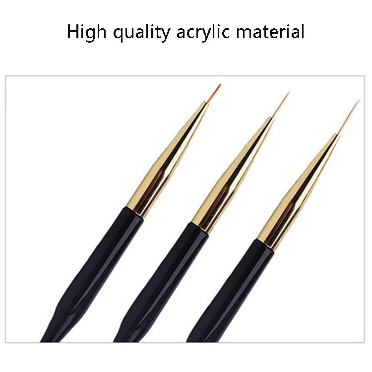 3 PCS Two-Purpose Cable Nail Pole Painting Flower And Pull Line Finger Brush Painting Pen(Set)