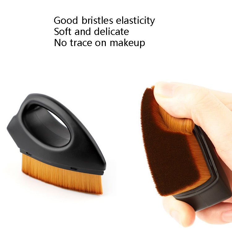 3 PCS Iron Foundation Brush Soft Hair Blush Powder Brush Repair Volume Loose Powder Brush Black Brown Hair (OPP Bag Packaging)