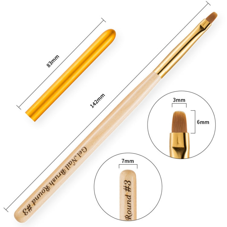 5 PCS Nail Art Pen Nail Round Head Phototherapy Pen Painted Pen Brush Beauty Brush