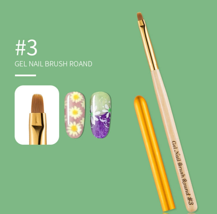 5 PCS Nail Art Pen Nail Round Head Phototherapy Pen Painted Pen Brush Beauty Brush