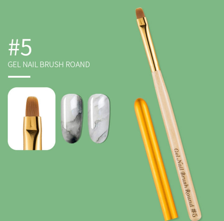 5 PCS Nail Art Pen Nail Round Head Phototherapy Pen Painted Pen Brush Beauty Brush