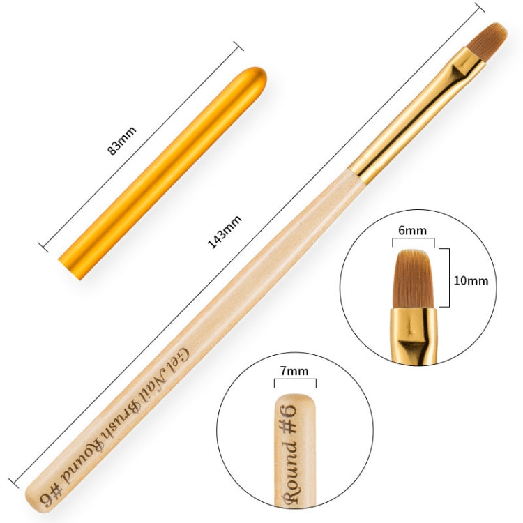 5 PCS Nail Art Pen Nail Round Head Phototherapy Pen Painted Pen Brush Beauty Brush