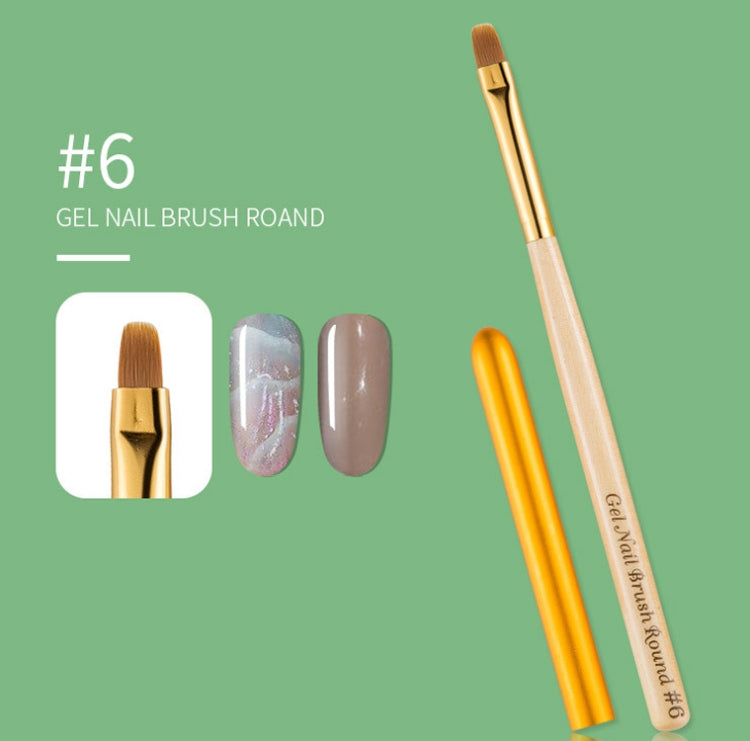 5 PCS Nail Art Pen Nail Round Head Phototherapy Pen Painted Pen Brush Beauty Brush