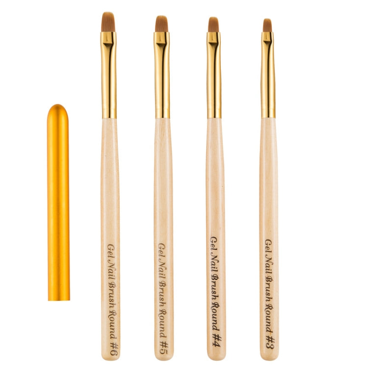 5 PCS Nail Art Pen Nail Round Head Phototherapy Pen Painted Pen Brush Beauty Brush