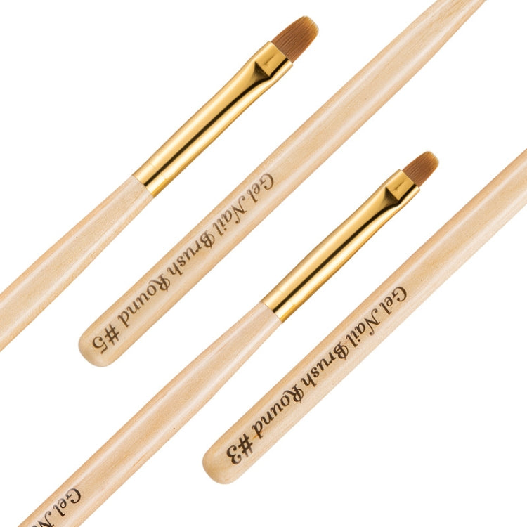 5 PCS Nail Art Pen Nail Round Head Phototherapy Pen Painted Pen Brush Beauty Brush