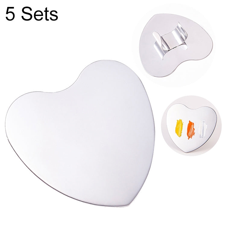 5 Sets Beauty Makeup Stainless Steel Ring Palette Painted Palette Nail Set, Specification: Love