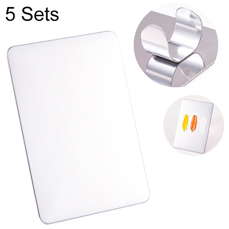 5 Sets Beauty Makeup Stainless Steel Ring Palette Painted Palette Nail Set, Specification: Large Square
