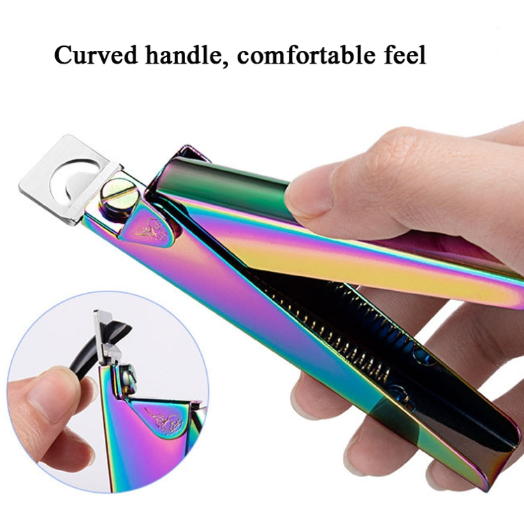 3 PCS Nail Word Cut French U-Shaped Cut Fake Nail Cut Stainless Steel Nail Knife, Color Classification: Colorful Titanium 2