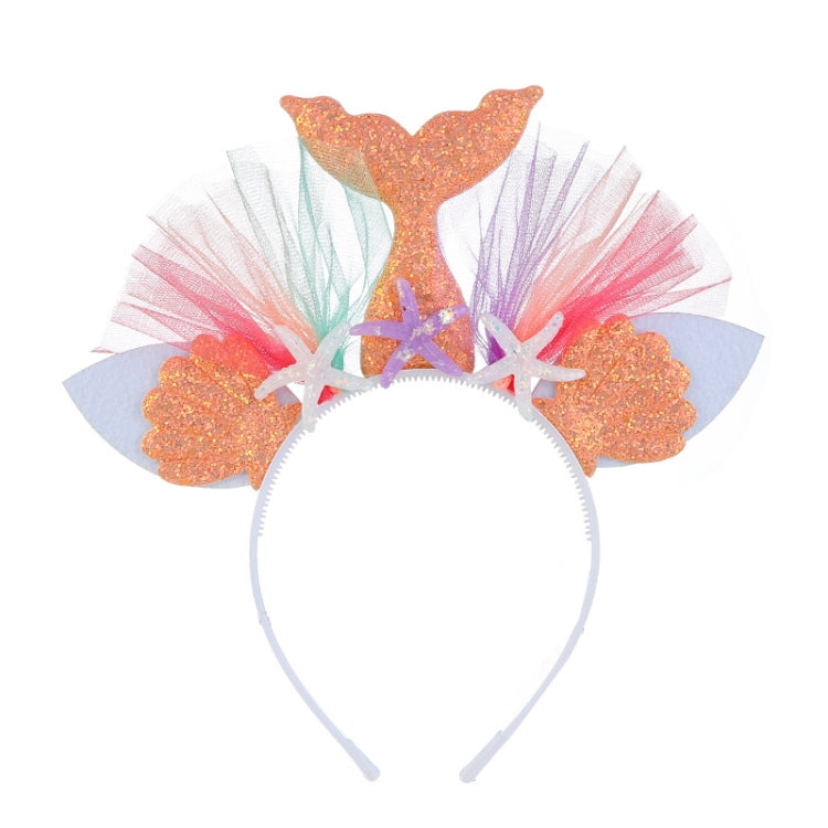 2 PCS Rainbow Mermaid Headband Children Party Hair Accessories Net Gauze Flower Animal Hair Accessories