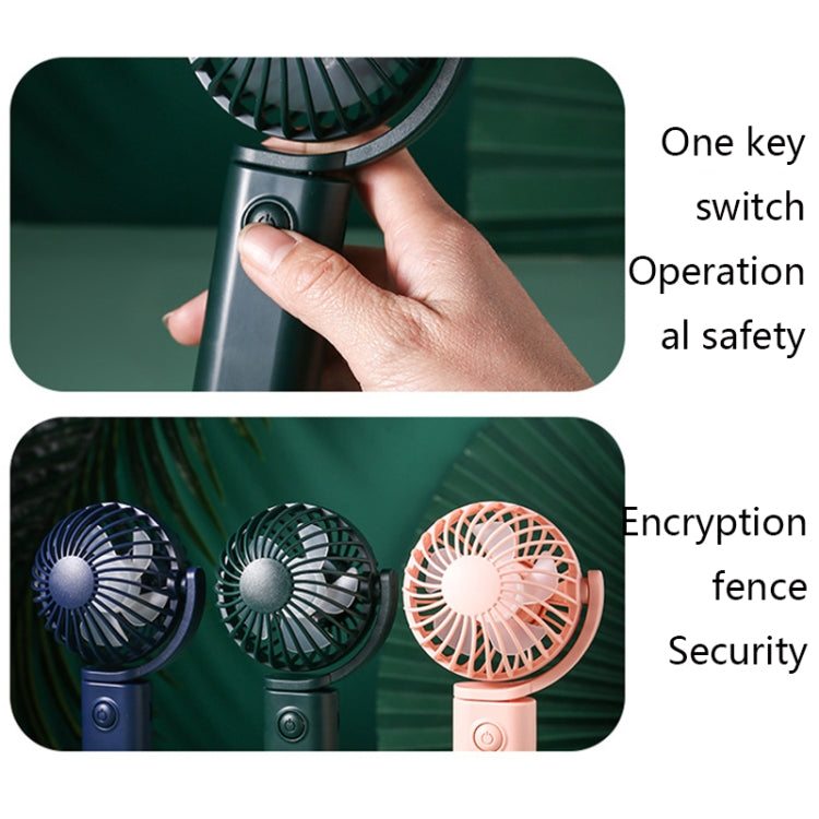 Handheld USB Portable Shaking Desktop Mini Fan(Emerald)