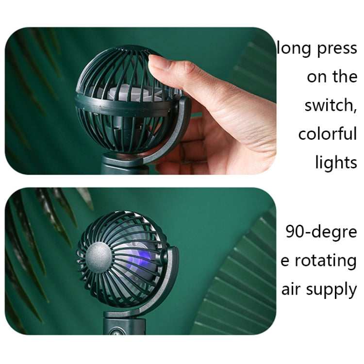 Handheld USB Portable Shaking Desktop Mini Fan(Emerald)