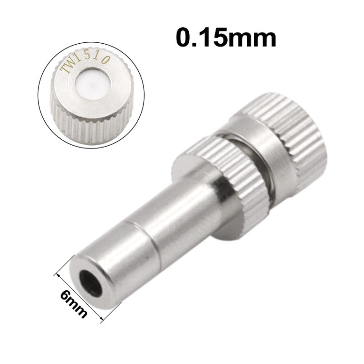 10 PCS 6mm Humidifying And Dedusting Cooling Atomizing Sprinkler Quick-Plug Fog Misting Nozzle, Model: 0.15mm