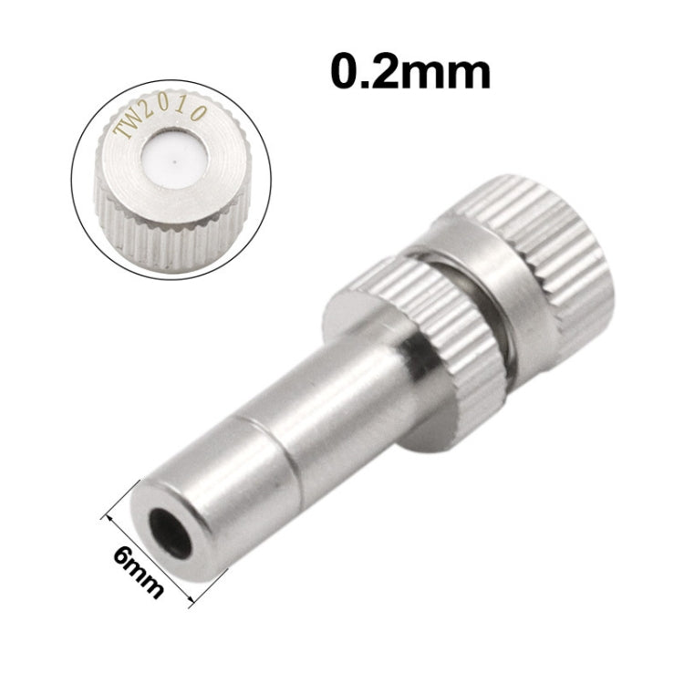 10 PCS 6mm Humidifying And Dedusting Cooling Atomizing Sprinkler Quick-Plug Fog Misting Nozzle, Model: 0.2mm