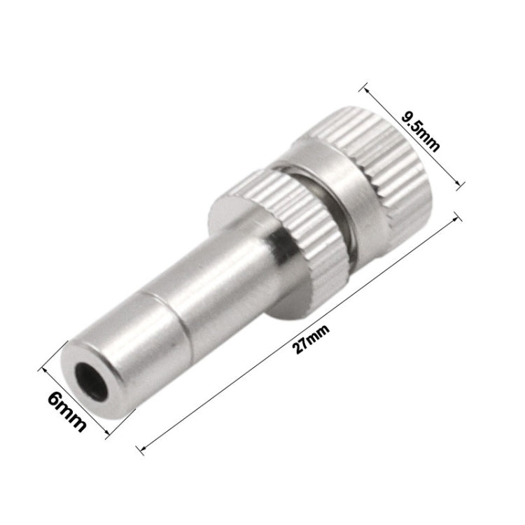 10 PCS 6mm Humidifying And Dedusting Cooling Atomizing Sprinkler Quick-Plug Fog Misting Nozzle, Model: 0.2mm